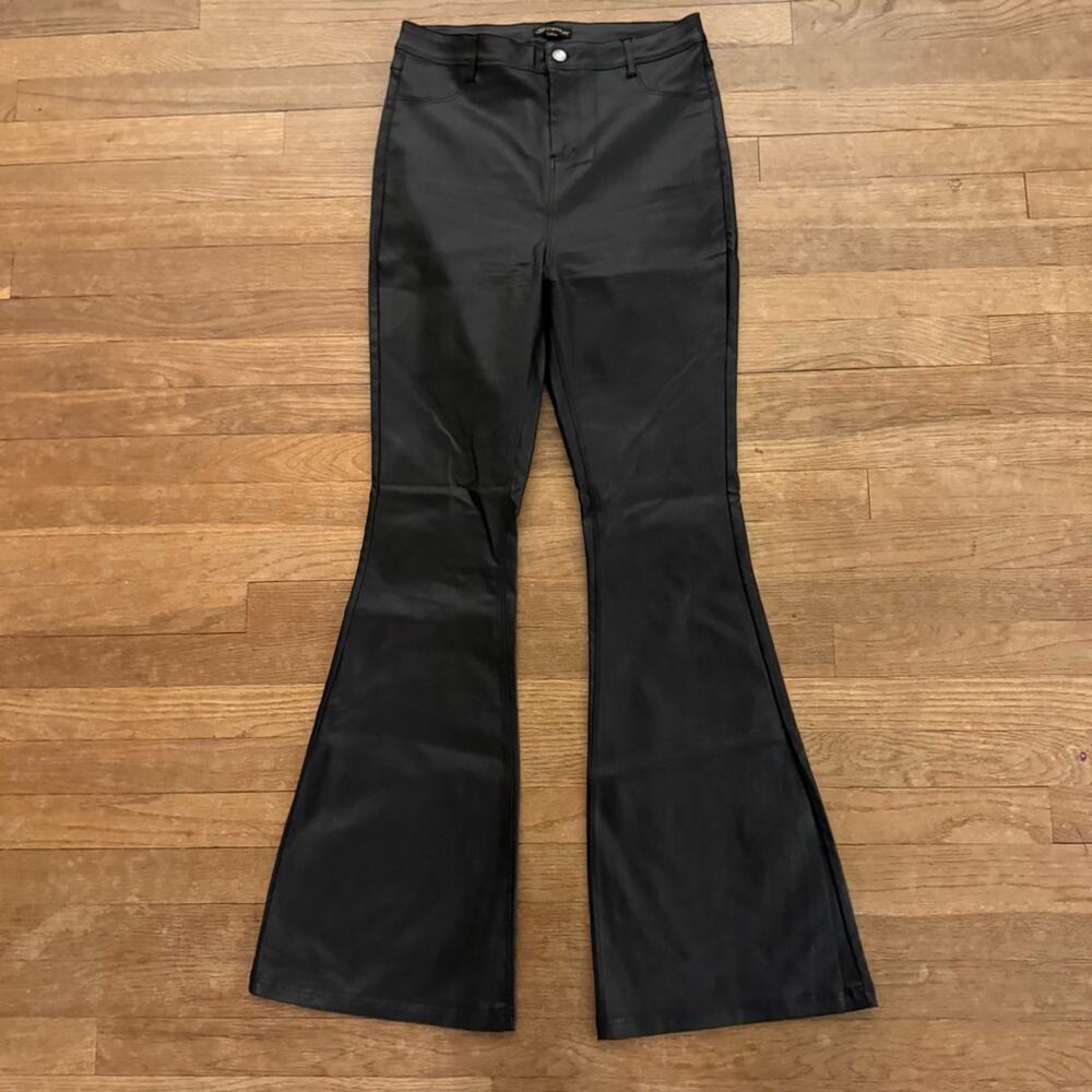 Shinestar Black Coated Flare Pants Size Large L
b24